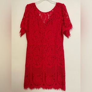 Red lace dress